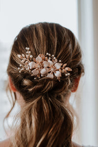 KATE HAIR COMB frosted rose + gold