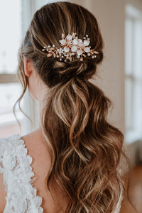KATE HAIR COMB frosted rose + gold