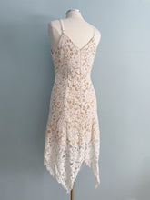Load image into Gallery viewer, SHEIN Contour Lace V neck Handkerchief Skirt Ivory/Nude Size L
