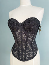 Load image into Gallery viewer, VALMONT Lace Illusion Bustier Push Up Cups Size 36B
