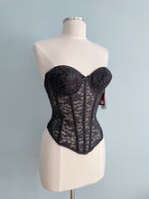Load image into Gallery viewer, VALMONT Lace Illusion Bustier Push Up Cups Size 34C
