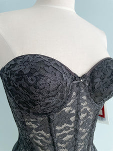 VALMONT Lace Illusion Bustier Push Up Cups Size 34C