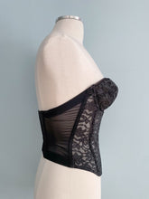 Load image into Gallery viewer, VALMONT Lace Illusion Bustier Push Up Cups Size 34C
