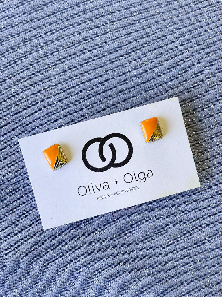 OLIVA + OLGA Square Stud Earrings