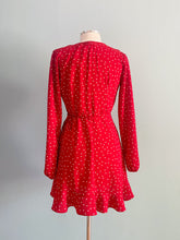 Load image into Gallery viewer, FOREVER 21 Polkadot Wrap Dress Ruffled Collar Size M/8
