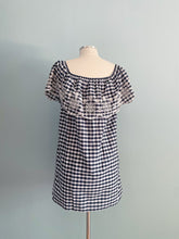 Load image into Gallery viewer, FOREVER 21 Cotton A-line Gingham Embroided Ruffle Sleeve Size L
