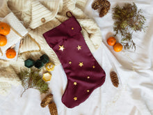 Load image into Gallery viewer, WRITTEN IN THE STARS Handmade Christmas Stocking
