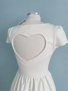SABO SKIRT "Linen" A-line Cap Sleeve Heart Keyhole Size 6