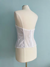 Load image into Gallery viewer, DOMINIQUE White Satin Bustier Lace Trimmed Added Straps Size 38B
