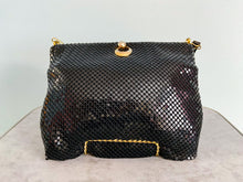 Load image into Gallery viewer, WHITING AND DAVIS Metallic Mesh Crossbody Evening Bag Black
