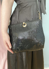 Load image into Gallery viewer, WHITING AND DAVIS Metallic Mesh Crossbody Evening Bag Black
