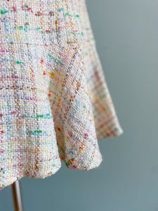 PRECIS PETITE Tweed Midi Dress Sleeveless Ruffle Hem Size 8